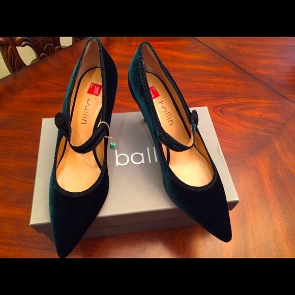 🍃 Ballin Dark Forest Velvet Heels size 40- NIB - Picture 7 of 17